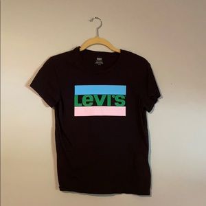 Levi Black Multicolor Logo Short Sleeve Shirt